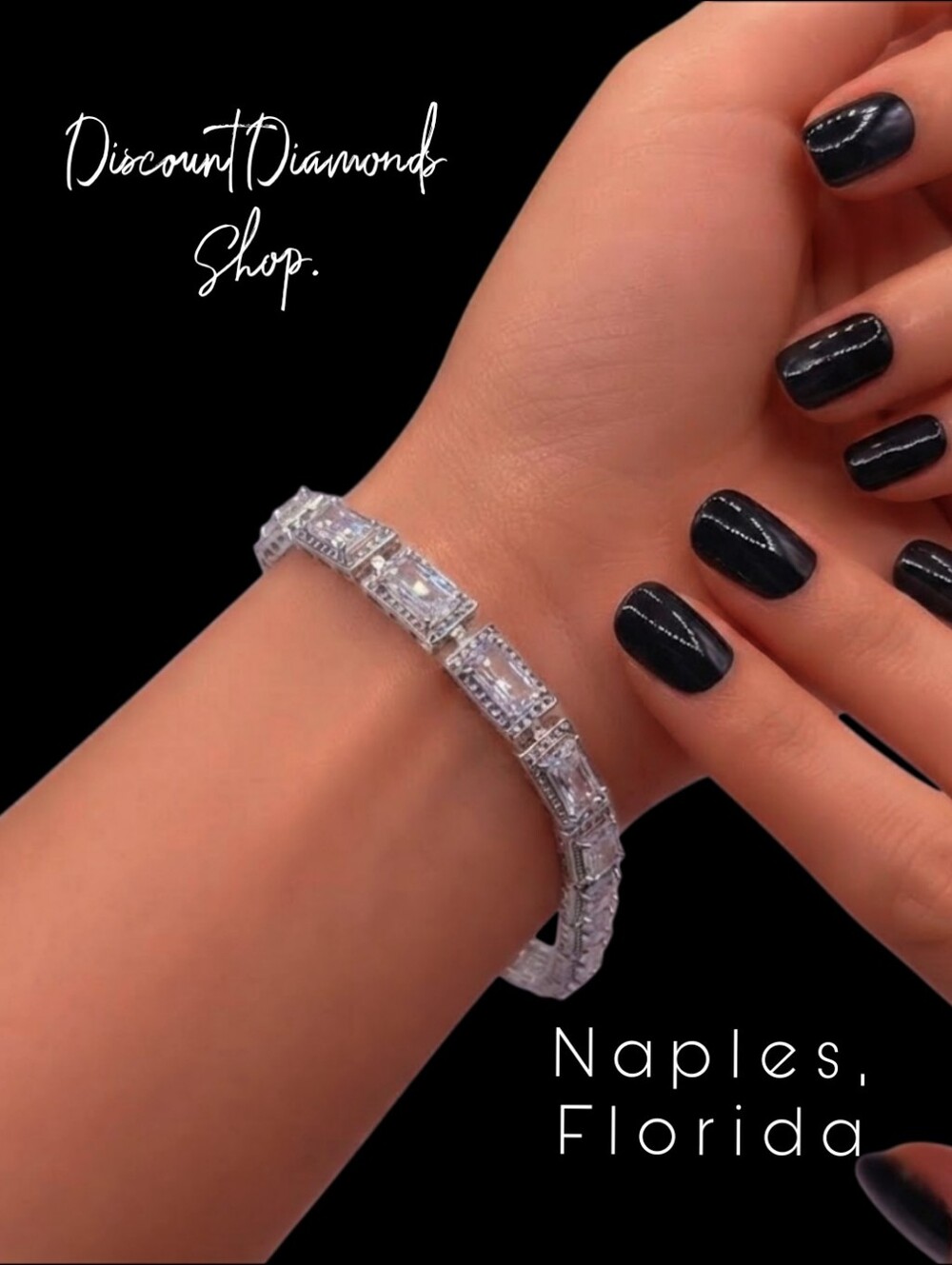 White Rectangular 5 mm Princess Cut Natural Topaz Tennis Bracelet on 925 Silver